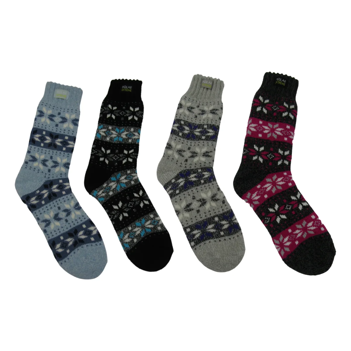 Pack of 2 - Polar Extreme Heat Women Snow Design Winter Luxurious Soft Holiday Thermal Crew Socks - Assorted - Image 3