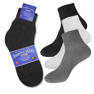 Women's 3 or 6 Pairs of Health Support Diabetic Ankle Circulatory Socks, Non-binding & Loose Fit
