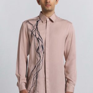 Polylineal Embroidered Shirt